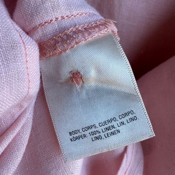 Holding Horses Long Dolman Sleeve Button Up 100% Linen Shirt Women's Size S - Picture 4 of 8